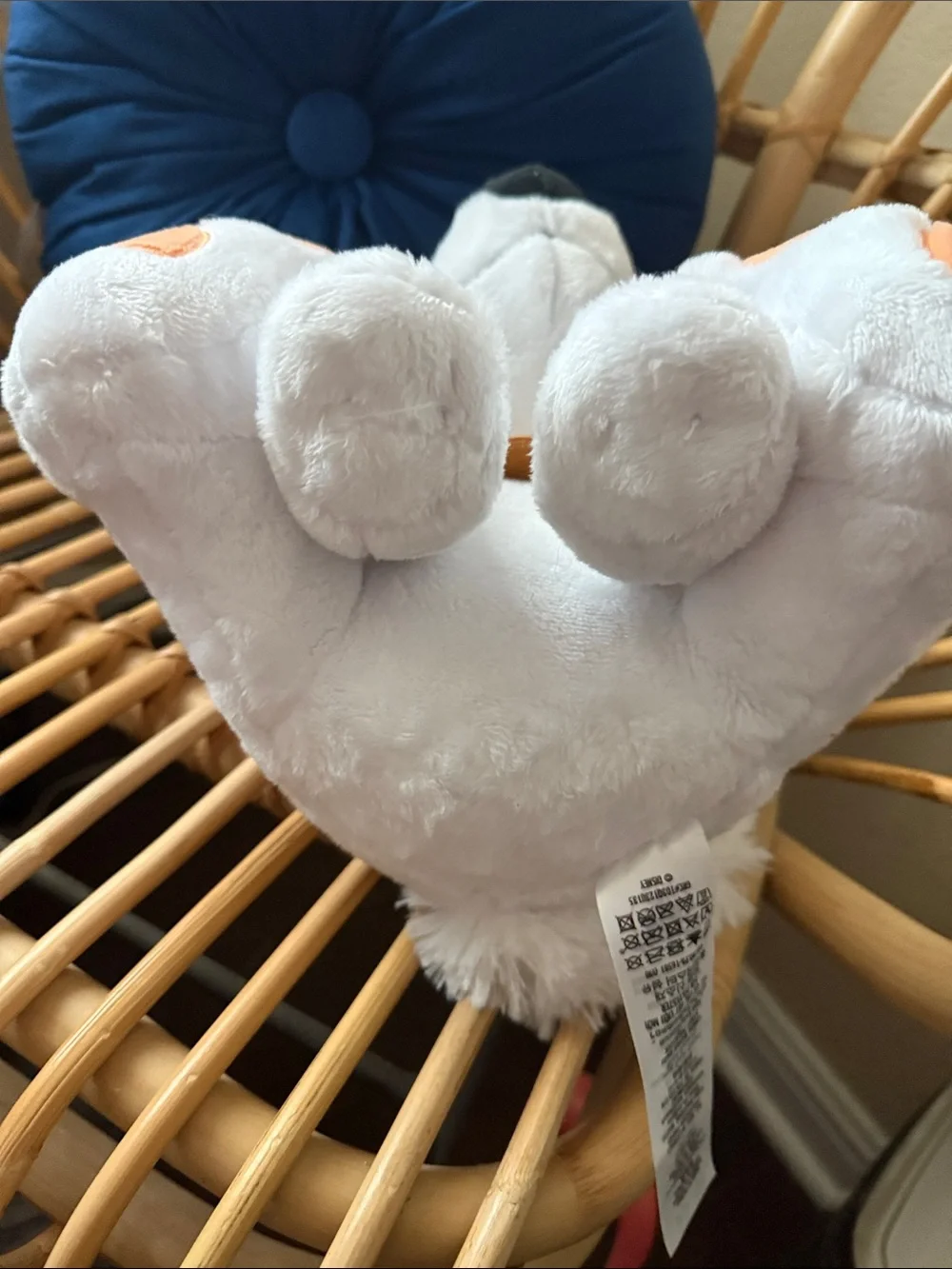 Disney White Bolt Plush Dog Toy with Peach Accents